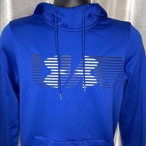 Under Armour Loose Coldgear Men’s Small Blue Hoodie Kangaroo Pouch Pullover